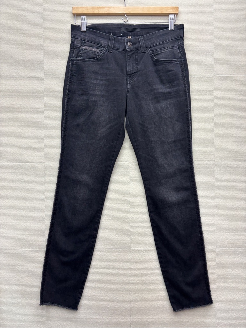 MAC | Women’s Black Skinny Jeans fringe galloon slim 36 / 29